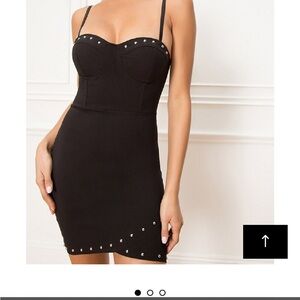 Revolve by the way. Black and White Strapless Embellished Cocktail Dress.